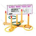 Toyopia Ring Toss Game 5-Peg Base Wood Pegs 4 Plastic Rings TO28984